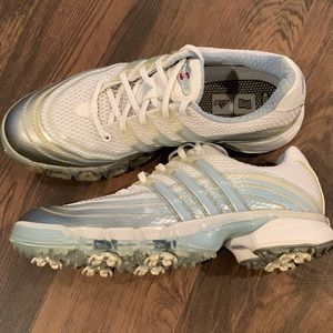 adidas White and Blue Athletic Shoes